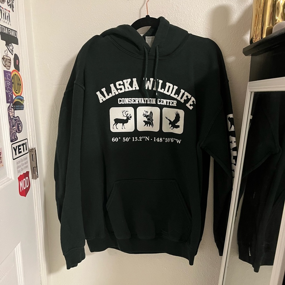 Green hoodie